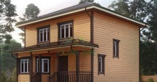 Двухэтажный дом из бруса в Искитиме от Строй-Скм - строительство от 137215 руб.