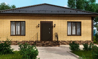 Проекты одноэтажных домов из кирпича | Строй-Скм - Искитим от 3695 рублей